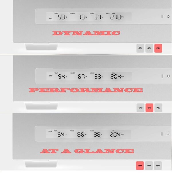 2025/12/1000381245.jpg DeepCool CH690 DIGITAL PC Case With Digital Display, Glass Panel, GPU Holder, USB-C, 450mm GPU, 420mm Radiator, ATX Support, 8 Slots, 3.5”+2.5” Drive Bays, Mesh Mod Option | WHITE