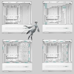 2025/12/1000381246.jpg DeepCool CH690 DIGITAL PC Case With Digital Display, Glass Panel, GPU Holder, USB-C, 450mm GPU, 420mm Radiator, ATX Support, 8 Slots, 3.5”+2.5” Drive Bays, Mesh Mod Option | WHITE