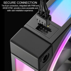 DeepCool FL12R 120mm 3 Fans ARGB Reverse Blade , 500–2150 RPM, 55 CFM, ≤33.9 dB, Fluid Dynamic Bearing, Gen2 LEDs, PWM + ARGB Sync 8-Pin, Anti-Vibration, Durable PBT Frame | BLACK