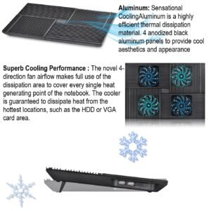 2025/12/1000381264.jpg DeepCool MULTI CORE X8 Laptop Cooler With 4×100mm Fans, Aluminum Panel, Multi-Core Control, 53.4 CFM, 23 dB, USB Hub, Anti-Slip Feet, Up To 17-Inch Laptops, Dual Viewing Angles | BLACK