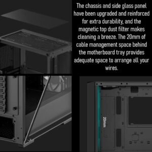 2025/12/1000381273.jpg DeepCool CC560 ARGB V2 E-ATX Mid-Tower Case | 4 Pre-Installed ARGB PWM Fans | Airflow Front Panel | Tempered Glass | 360mm Radiator Support , Up to 370mm GPU | up to E-ATX Support | Black