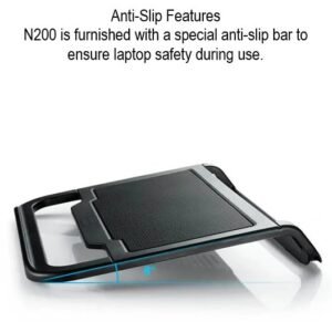 DeepCool N200 Laptop Cooler Black With 120mm Silent Fan, Aluminum Mesh Panel, Anti-Slip Bar, USB Passthrough, And Hydro Bearing For Efficient Cooling for Laptops up to 15.6 inches | BLACK