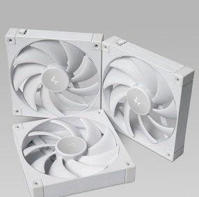 DeepCool FD14 WH 140mm 3x FROST WHITE Fans ; 25.2 dB(A) Noiseless ; High Performance 4-Pin PWM Fan Outfitted With 8-Pin Connection In Frame To Daisy Chain ; Corner Rubber Pads | Pack of 3 Fans