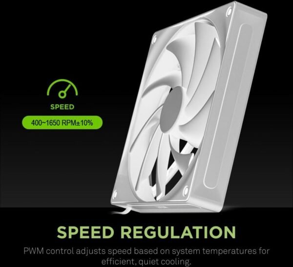 DeepCool FD14 WH 140mm 3x FROST WHITE Fans ; 25.2 dB(A) Noiseless ; High Performance 4-Pin PWM Fan Outfitted With 8-Pin Connection In Frame To Daisy Chain ; Corner Rubber Pads | Pack of 3 Fans