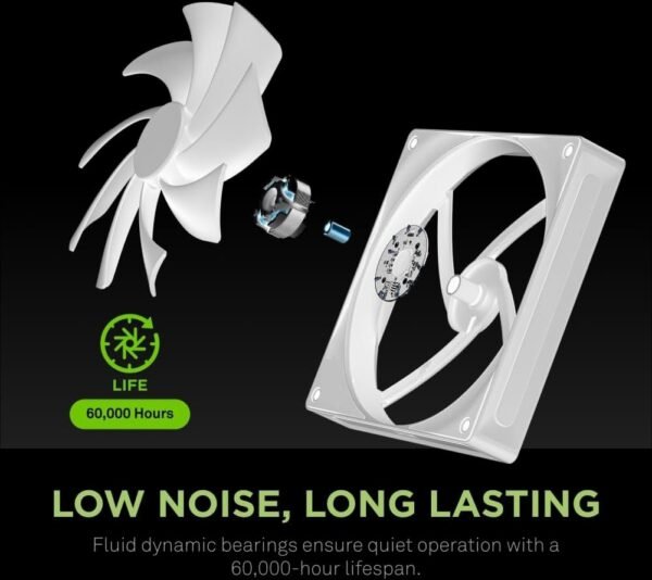 DeepCool FD14 WH 140mm 3x FROST WHITE Fans ; 25.2 dB(A) Noiseless ; High Performance 4-Pin PWM Fan Outfitted With 8-Pin Connection In Frame To Daisy Chain ; Corner Rubber Pads | Pack of 3 Fans