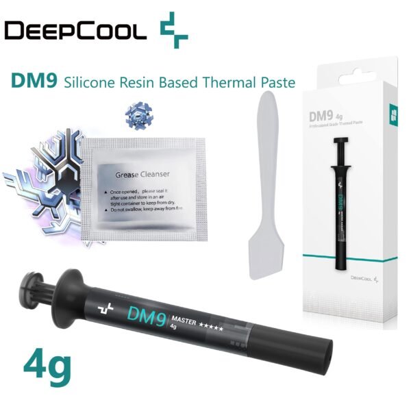 Deepcool DM9 Silicone Resin Based Thermal Paste 4 grams ; Ultra-stable within -50°C to +250°C ; Professional-Grade Low Thermal Resistance & High Thermal Conductivity ; 4g Grease Weight | GREY
