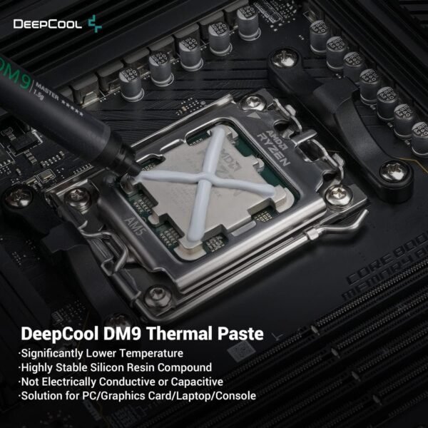 Deepcool DM9 Silicone Resin Based Thermal Paste 4 grams ; Ultra-stable within -50°C to +250°C ; Professional-Grade Low Thermal Resistance & High Thermal Conductivity ; 4g Grease Weight | GREY