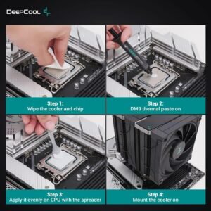 Deepcool DM9 Silicone Resin Based Thermal Paste 4 grams ; Ultra-stable within -50°C to +250°C ; Professional-Grade Low Thermal Resistance & High Thermal Conductivity ; 4g Grease Weight | GREY