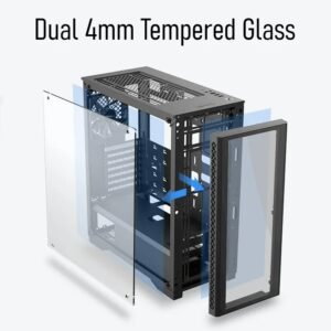 2025/12/1000381329.jpg DeepCool Matrexx 50 ADD-RGB 4F Mid-Tower ATX Case With 4 A-RGB Fans, Dual Tempered Glass, 360mm Radiator Support, E-ATX Compatibility, PSU Shroud, Up To 370 mm GPU , 170 mm Max PSU ,USB 3.0 | BLACK