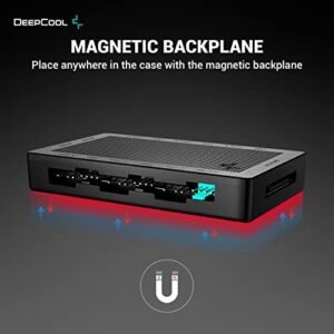 2025/12/1000381375.jpg DeepCool SC790 Fan Hub 2in1 PWM & ARGB 6-Port 5v-3pin Aura SYNC Addressable RGB and 6-Port 4pin PWM Fan Hub with Magnetic Backplane Compatible with ASUS Aura, GIGABYTE Fusion, MSI Mystic Light, and ASRock Polychrome