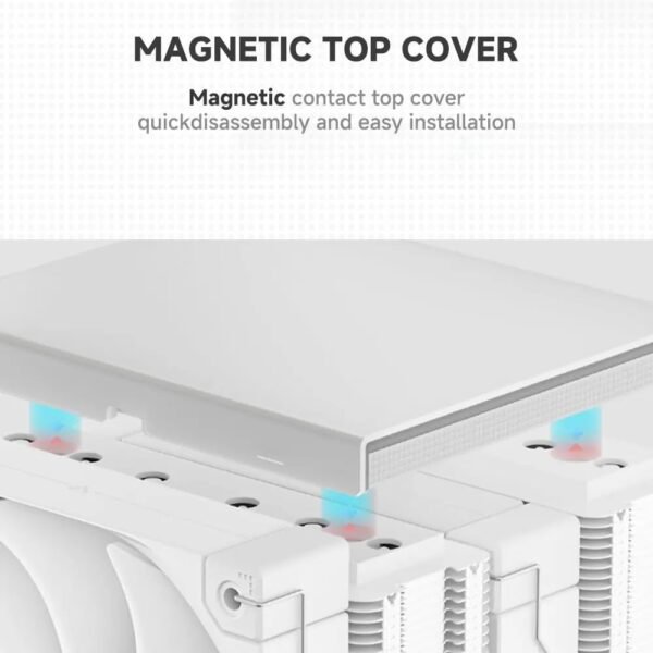 DEEPCOOL AK620 DIGITAL PRO WH Dual Tower ARGB CPU Air Cooler With Digital Screen : Temperature Alerts Digital Display ; ARGB Strips ; 60.89 CFM up to 1750 RPM ; 120mm Silent PWM Fan ; 6 Advanced Copper Heat Pipes ; Core Touch 2.0 | WHITE