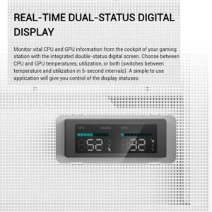 2025/12/1000381415.jpg DEEPCOOL CH360 DIGITAL WH ARGB mATX White Gaming Case – Supports Mini-ITX / Micro-ATX – Build in One 120mm & Two 140mm ARGB Fans | REAL-TIME DUAL-STATUS DIGITAL DISPLAY | USB3.0, Audio , TYPE-C Front I/O Ports | Tempered Glass Window | WHITE R-CH360-WHAPE3D-G-1