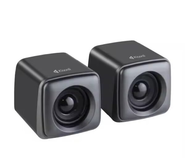 Kisonli A303 USB2 3W Speaker: 2.0 Stereo Sound, 3W x 2 Power, 3.5mm Audio Cable, High-Quality Sound for Laptop, Desktop, and Mobile Devices.