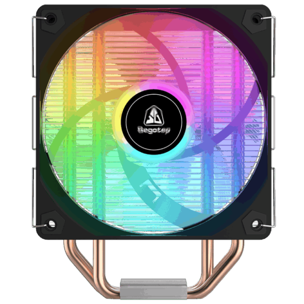 Segotep FI4 Digital Black Air Cooler with 4 Copper Heat Pipes, 120mm PWM ARGB Fan, Detachable Real-Time CPU Status Display, 180W TDP Cooling for Intel LGA1700 & AMD AM5 Systems