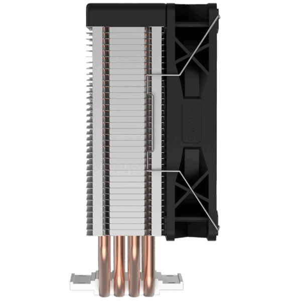 Segotep FI4 Digital Black Air Cooler with 4 Copper Heat Pipes, 120mm PWM ARGB Fan, Detachable Real-Time CPU Status Display, 180W TDP Cooling for Intel LGA1700 & AMD AM5 Systems