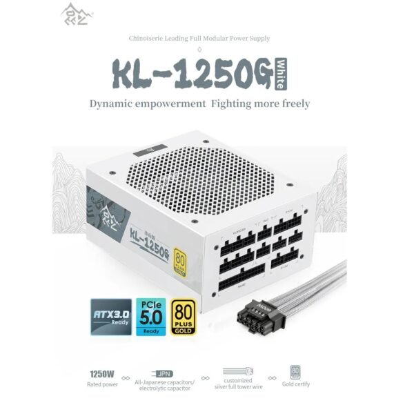 2025/12/1000381490.jpg Segotep KL-1250G 1250W PSU | 80+ Gold | ATX 3.0 | Fully Modular | PCIe 5.0 | White Edition | AI Cooling | Ultra-Silent 140mm Fan | White