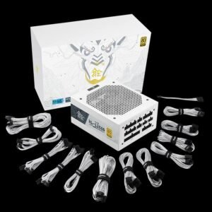 2025/12/1000381491.jpg Segotep KL-1250G 1250W PSU | 80+ Gold | ATX 3.0 | Fully Modular | PCIe 5.0 | White Edition | AI Cooling | Ultra-Silent 140mm Fan | White
