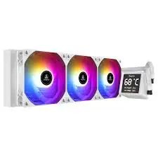 2025/12/1000381496.jpg SEGOTEP BeAced 360 Liquid Cooler | 3x ARGB Fans | Digital Display | 360mm Radiator | Quiet Pump | Hydraulic Bearing | PWM Cooling | White