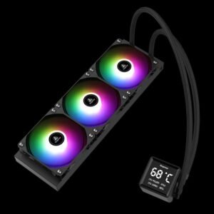2025/12/1000381502.jpg SEGOTEP BeAced 360 Liquid Cooler | 3x ARGB Fans | Digital Display | 360mm Radiator | Quiet Pump | Hydraulic Bearing | PWM Cooling | Black