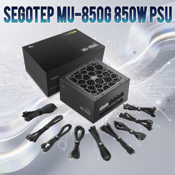 2025/12/1000381505.jpg Segotep MU-850G Full Modular 850W PSU – ATX 3.0 + PCIe 5.0 Ready, 80 Plus Gold Certified, All-Japanese Capacitors, Silent FDB Fan | BLACK