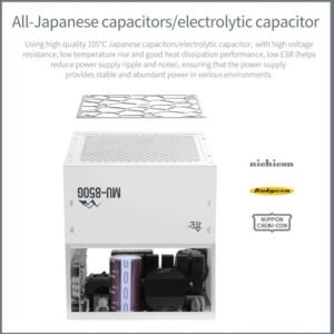 Segotep MU-850G Full Modular 850W PSU – ATX 3.0 + PCIe 5.0 Ready, 80 Plus Gold Certified, All-Japanese Capacitors, Silent FDB Fan | WHITE