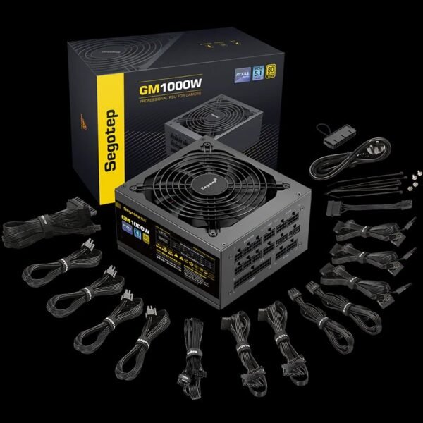 Segotep GM1000W 80+ Gold PSU | Fully Modular | PCIe 5.1 Ready | ATX 3.1 Compliant | Smart Cooling | High Efficiency | Wide Voltage Support | Black
