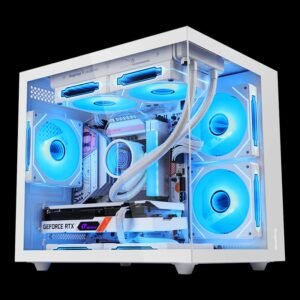 2025/12/1000381576-1.jpg Segotep Brave W1 M-ATX Case | Compact Gaming Case with Tempered Glass | USB Type-C Support | Up to 240mm Liquid Cooling | Sleek, Airy Design | White