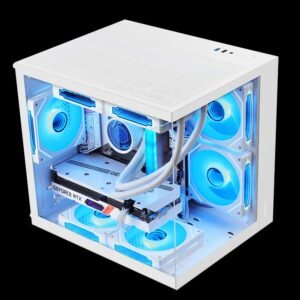 2025/12/1000381580.jpg Segotep Brave W1 M-ATX Case | Compact Gaming Case with Tempered Glass | USB Type-C Support | Up to 240mm Liquid Cooling | Sleek, Airy Design | White