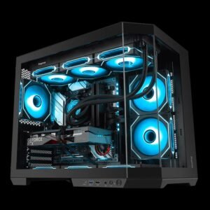 2025/12/1000381612.jpg Segotep Lumi 3T M-ATX PC Case | Tempered Glass Side | USB Type-C | Supports 360mm Radiator | High Airflow Gaming Case | Compact & Sleek Design | BLACK
