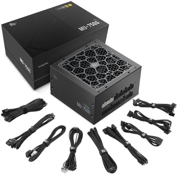 2025/12/1000381837.png Segotep MU-750G 750W PSU Kunlun 80 Plus Gold Certification ATX 3.0 & PCIe 5.0 Full Modular Power Supply Active PFC FDB Fan LLC pro + DC-DC Framework – BLACK