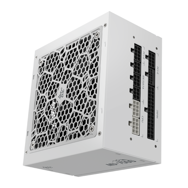 Segotep MU-750G 750W PSU Kunlun 80 Plus Gold Certification ATX 3.0 & PCIe 5.0 Full Modular Power Supply Active PFC FDB Fan LLC Pro + DC-DC Framework – WHITE