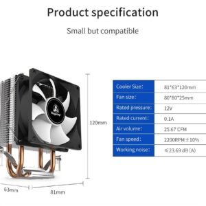 2025/12/1000381860.jpg Segotep T2 Dual Heat Pipes CPU Cooler Processor 3 Pin Ventilator PC Quiet Intel LGA 1700 1200 115X AMD AM4 CPU Air Cooling – Fluid Bearing – Honeycomb Turbine