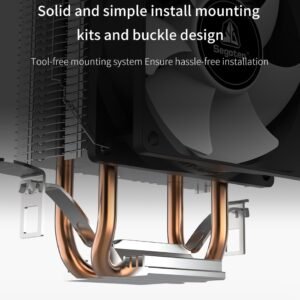 2025/12/1000381863.jpg Segotep T2 Dual Heat Pipes CPU Cooler Processor 3 Pin Ventilator PC Quiet Intel LGA 1700 1200 115X AMD AM4 CPU Air Cooling – Fluid Bearing – Honeycomb Turbine