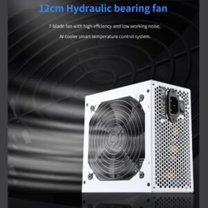 Segotep AN750W White Iceberg Edition 750W 80 PLUS PSU With 87.47% Efficiency, Active PFC, 120mm Hydraulic Bearing Fan, Flat White Cables & Smart Temp Control