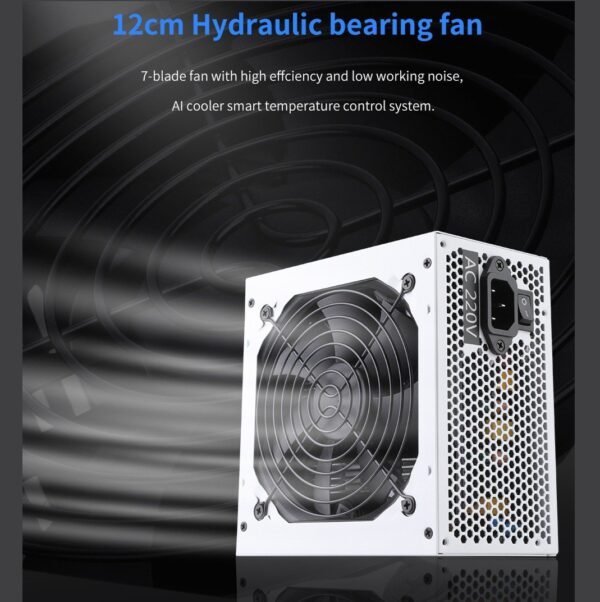 Segotep AN750W White Iceberg Edition 750W 80 PLUS PSU With 87.47% Efficiency, Active PFC, 120mm Hydraulic Bearing Fan, Flat White Cables & Smart Temp Control