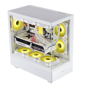Segotep Endura Pro+ PC Gaming Case (E-ATX / ATX / M-ATX / ITX Supported) 436mm*230mm*456mm , Tempered Glass , Supports up to 360mm radiators , No Build-in Fans – White