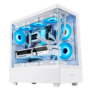 Segotep Endura Pro+ PC Gaming Case (E-ATX / ATX / M-ATX / ITX Supported) 436mm*230mm*456mm , Tempered Glass , Supports up to 360mm radiators , No Build-in Fans – White
