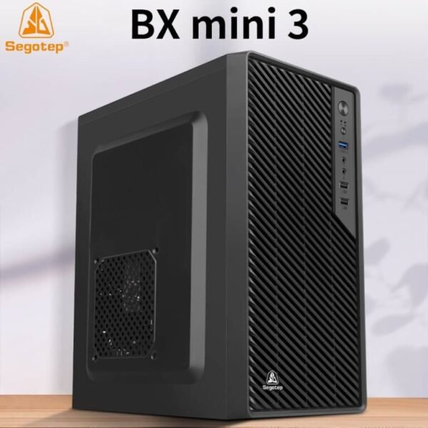 Segotep BX Mini 3 Compact MATX/ITX Case with Modern Business Design, Optimized Ventilation, Front I/O Access, 143mm CPU Cooler Support and Up to 250mm GPU Compatibility