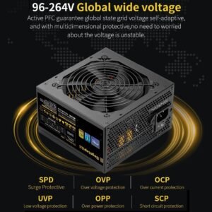 2025/12/1000382154.jpg Segotep GN750W ATX 3.1 PCIe 5.1 750W 80 Plus Gold Power Supply With Native 16-Pin 450W 12VHPWR Cable, LLC+DC-DC Platform, 120mm Hydraulic Fan, Full Voltage Protection | BLACK