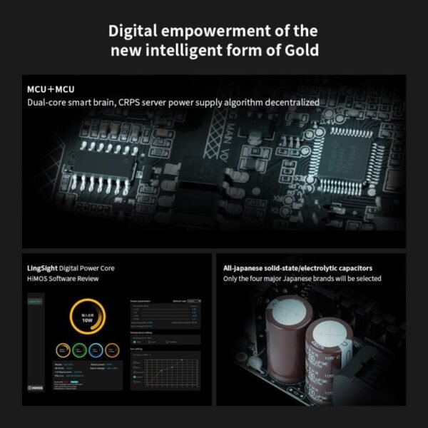 Segotep DM-850G 850W Digital Gold Power Supply ATX3.1 PCIe5.1 Ready 80PLUS Gold PPLP Certified Dual-Core MCU AI Monitoring HiMOS USB Blind Plug Compact High-Density Design | WHITE