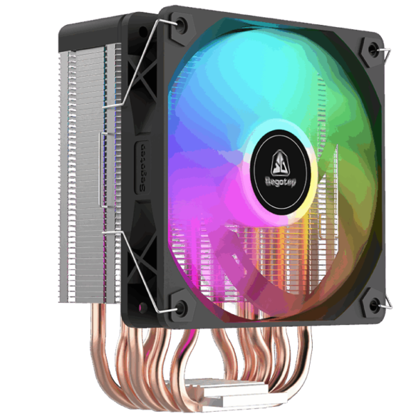 Segotep F16 ARGB CPU Air Cooler with 6×6mm Copper Heat Pipes, Detachable Digital Display, 120mm Hydraulic Bearing Fan, 155mm Tower Height, Intel LGA/AMD AM4/AM5 Compatible | Black
