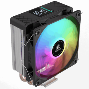 Segotep F16 ARGB CPU Air Cooler with 6×6mm Copper Heat Pipes, Detachable Digital Display, 120mm Hydraulic Bearing Fan, 155mm Tower Height, Intel LGA/AMD AM4/AM5 Compatible | Black