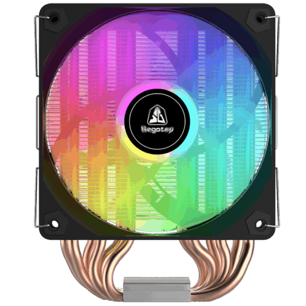 Segotep F16 ARGB CPU Air Cooler with 6×6mm Copper Heat Pipes, Detachable Digital Display, 120mm Hydraulic Bearing Fan, 155mm Tower Height, Intel LGA/AMD AM4/AM5 Compatible | Black