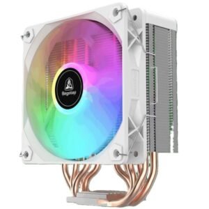 Segotep F16 ARGB CPU Air Cooler with 6×6mm Copper Heat Pipes, Detachable Digital Display, 120mm Hydraulic Bearing Fan, 155mm Tower Height, Intel LGA/AMD AM4/AM5 Compatible | White
