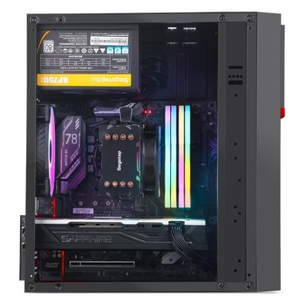 2025/12/1000382289.jpg Segotep Knight W3 M-ATX PC Case in Black with Dual Front & Single Rear 12cm Fan Support, 155mm CPU Radiator Height, 280mm GPU Length, ITX/M-ATX Compatibility, and Sleek Business Design