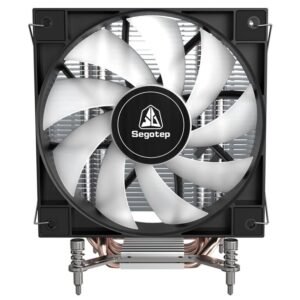 2025/12/1000382301.jpg Segotep K6 SE Black ARGB CPU Air Cooler with 120mm Pre-Locked ARGB Fan, 6×6mm Copper Heat Pipes, Offset Heat Pipe Design, 145mm Tower, Quiet 28.6dB Operation, Intel LGA115X/1200/1700/1851 Compatible