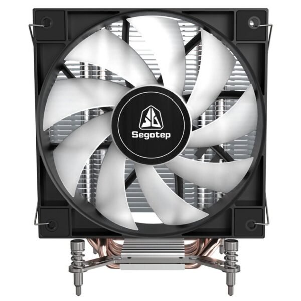 2025/12/1000382301.jpg Segotep K6 SE Black ARGB CPU Air Cooler with 120mm Pre-Locked ARGB Fan, 6×6mm Copper Heat Pipes, Offset Heat Pipe Design, 145mm Tower, Quiet 28.6dB Operation, Intel LGA115X/1200/1700/1851 Compatible
