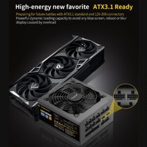 Segotep GM1250W Gaming Power Supply ATX3.1 PCIe 5.1 Interface 1250W 80 Plus Gold Full Modular PSU ; Dual 12V Rails (12V-2X6) for high-performance GPUs  ; 135mm Double Ball Bearing Fan with Smart Temperature Control ;  Full Safety Protections ; 93.13% Efficiency | BLACK