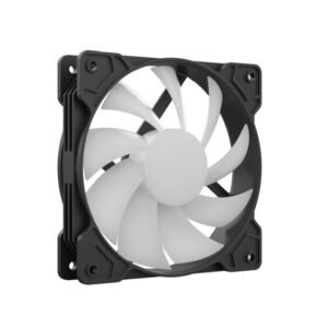 AsiaFox 120mm RGB PC Case Fan Black With Hydro Bearing 1200RPM 64CFM Airflow 24dBA Quiet Operation Molex 4 Pin Connector And 40000 Hour Lifespan