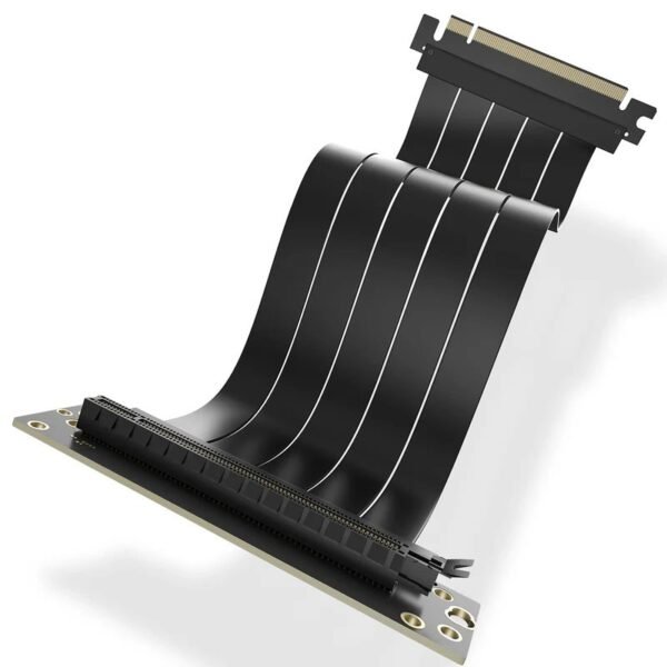 ASIAHORSE PCIE 3.0 Soft 90° 20cm Black Extension Cable | High-Speed GPU Riser | Flexible Shielded Design | Easy Installation for Custom Builds